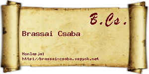 Brassai Csaba névjegykártya