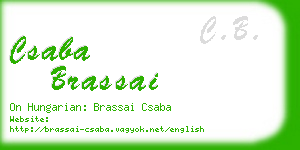 csaba brassai business card